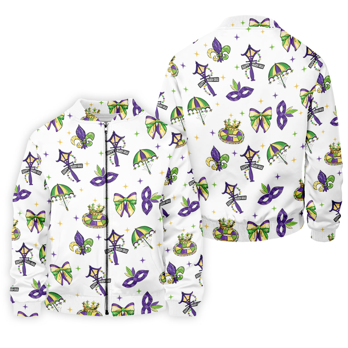 Fleur De Lis Carnival Masks Happy Mardi Gras White Golf Shirt, Polo ShirtFor Men, Golf Shirts For Men