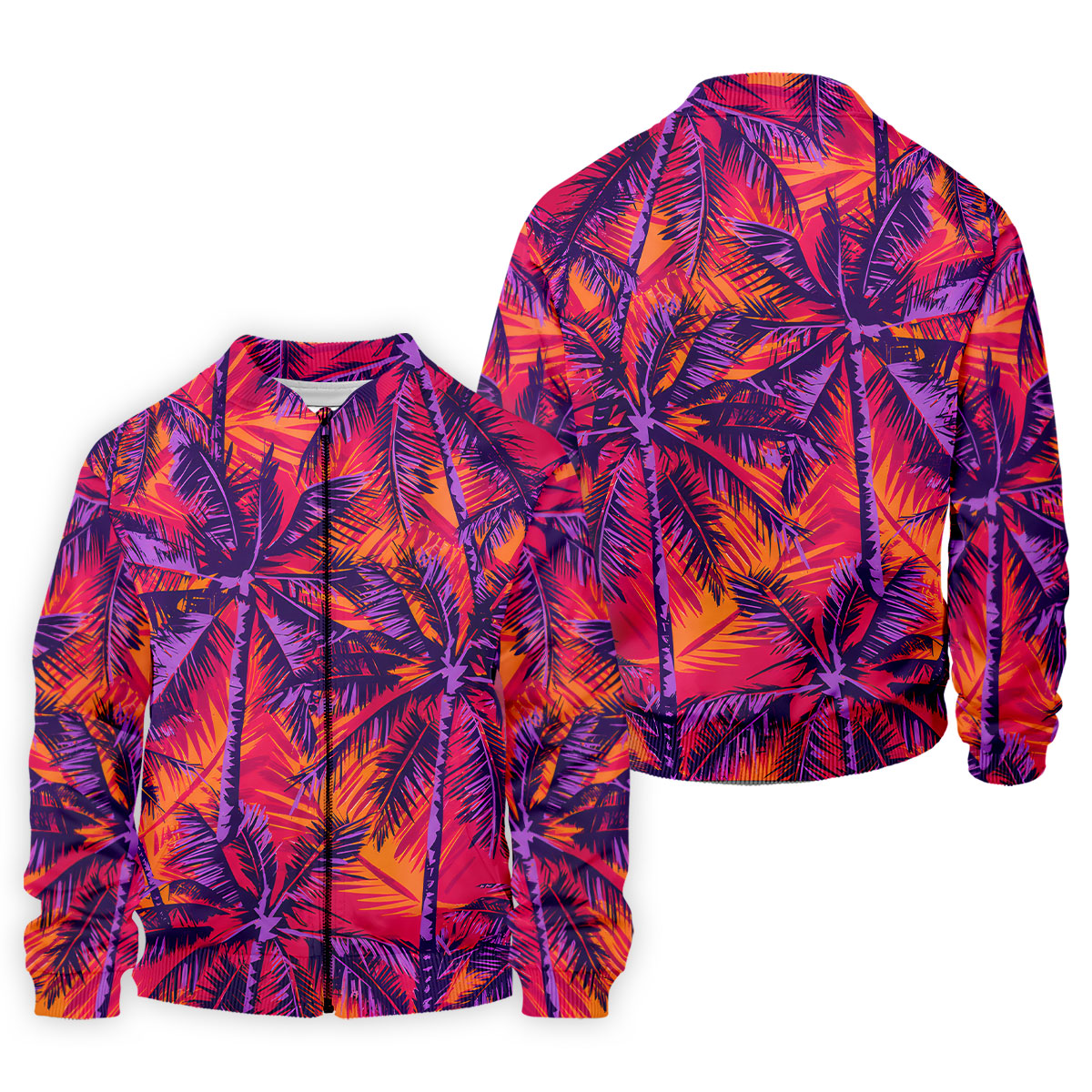 Purple Palm Tree Tropical Island Golf Shirt, Mens Golf Polo, Printed Golf Shirts