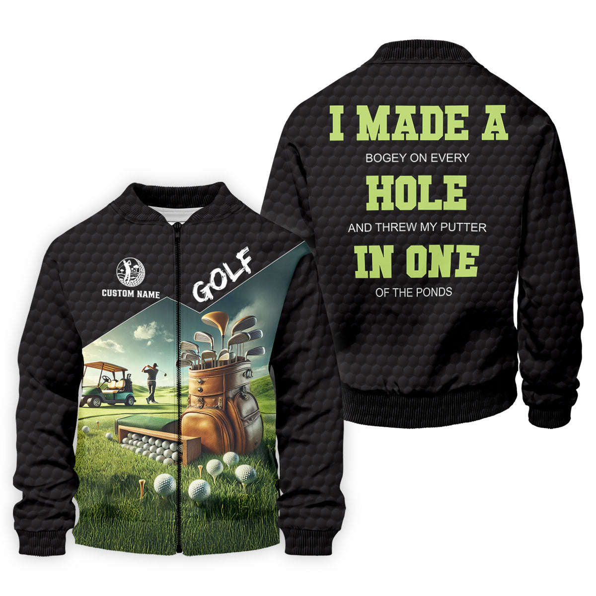 Custom Name Golf Course Club Bag Polo Shirt, Mens Golf Polo, Golf Apparel For Men