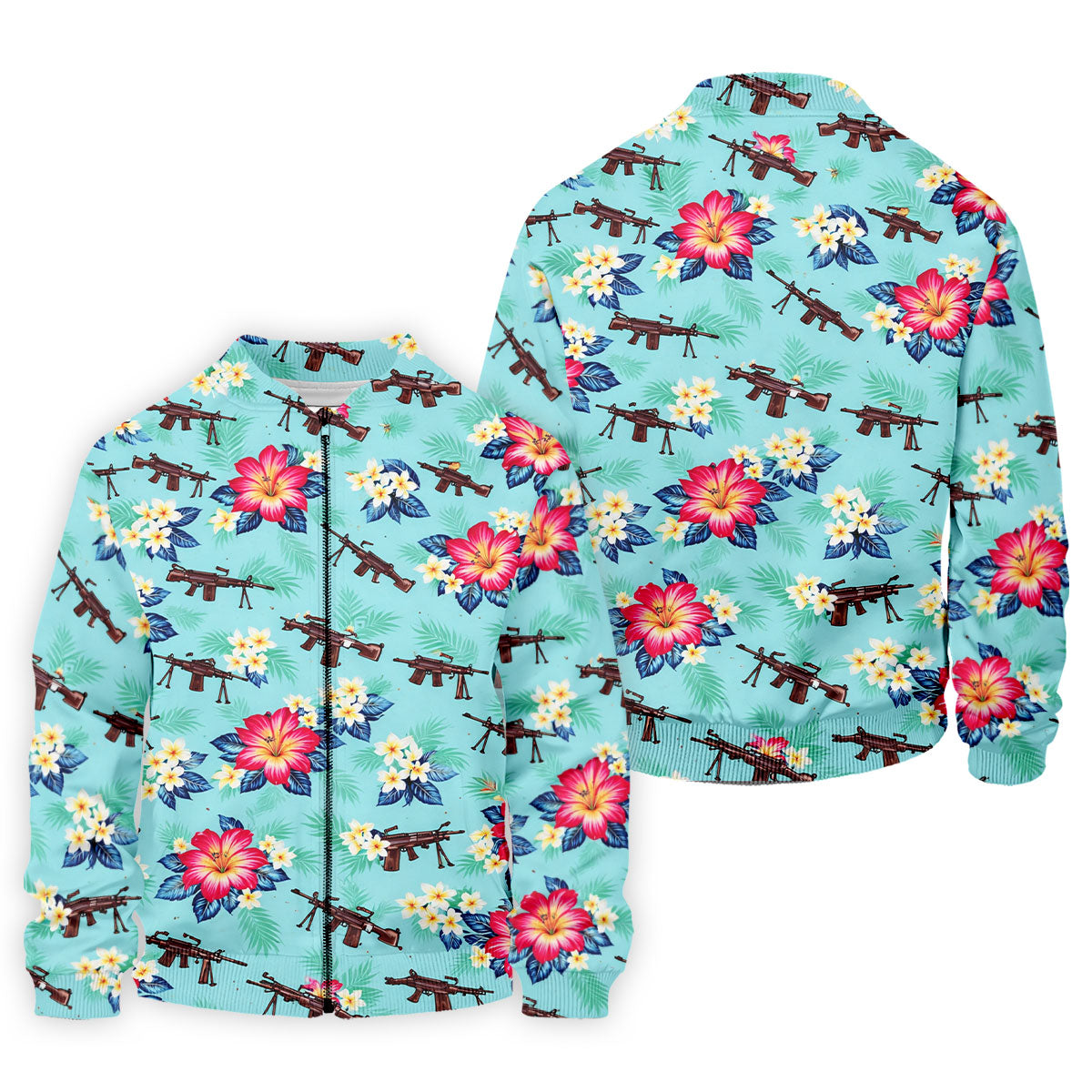 Floral Pattern Army Theme Hawaiian Golf Shirt, Men's Golf Polo ShirtShirts For Men