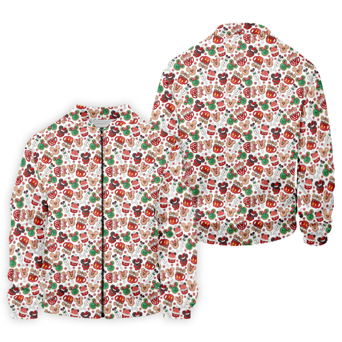 Cute Christmas Dessert Pattern Golf Tops For Men, Cartoon Character Polo Shirtor Men, Christmas Golf Shirt