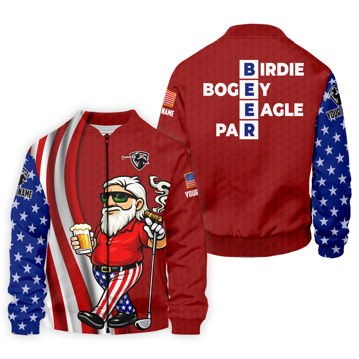 Patriotic Man Golf And Beer Funny 4th Of July Red Golf Shirt, 250 Years Of America Golf Shirts For Men