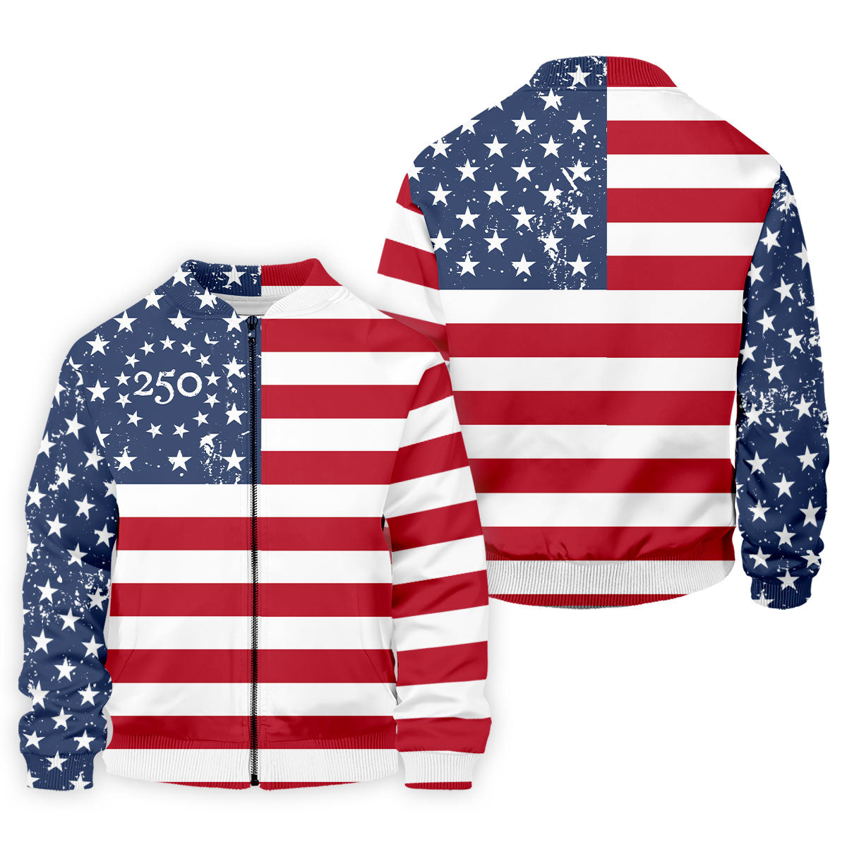 USA Flag Pattern Vintage Golf Shirt, 250th Anniversary Patriotic Golf Shirt, 4th Of July Golf Shirts For Men