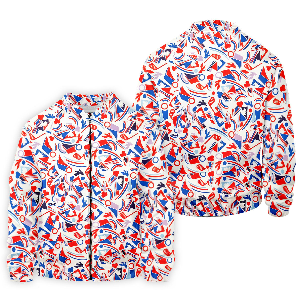 Red White Blue Golf Pattern Patriotic Golf Shirt, 250 Years Of Freedom 4th Of July Golf Shirts For Men