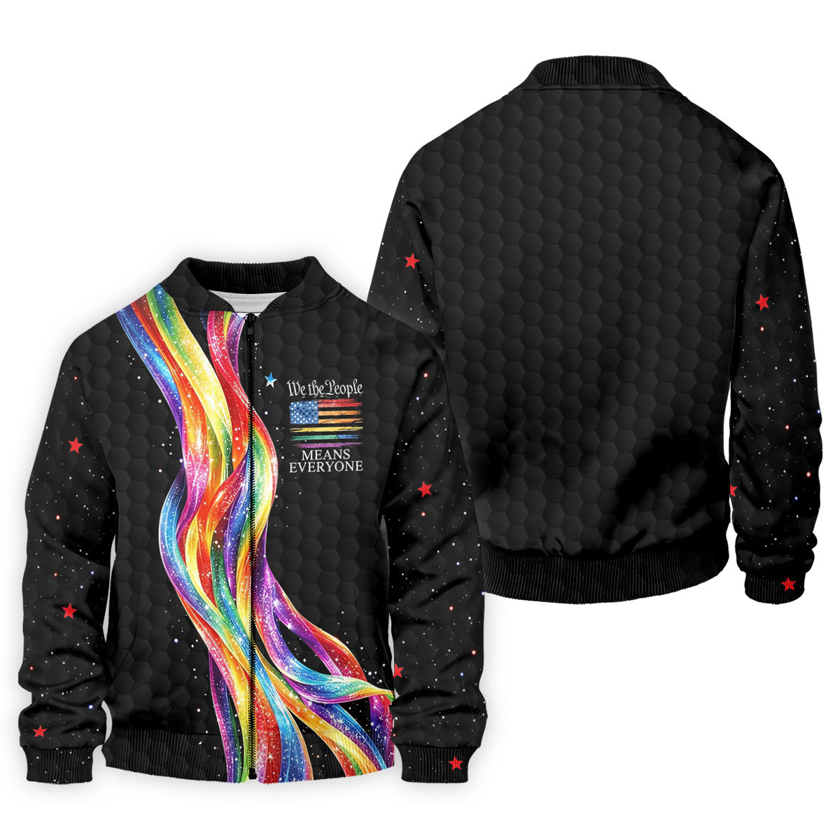 We The People Means Everyone LGBT Rainbow Golf Tops For Men, Pride Month Celebrate Golf Shirts For Men