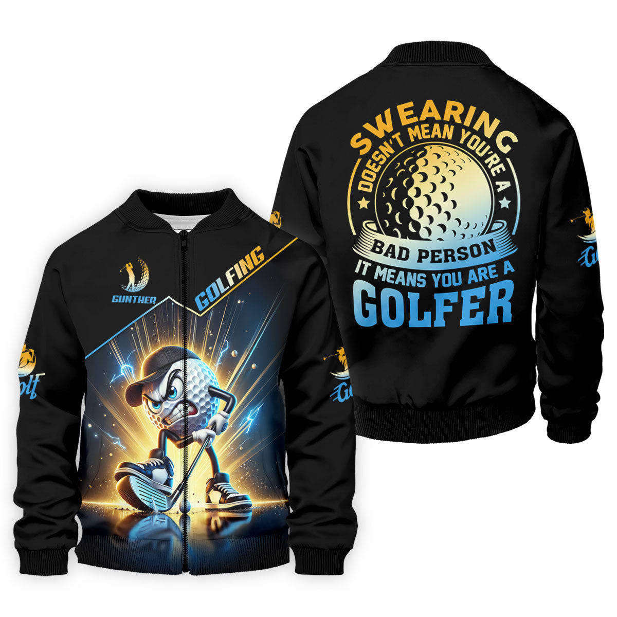 Swearing Doesn't Mean You're A Bad Person Fun Golf Shirt, Golf Tops For Men, Golf Shirts For Men