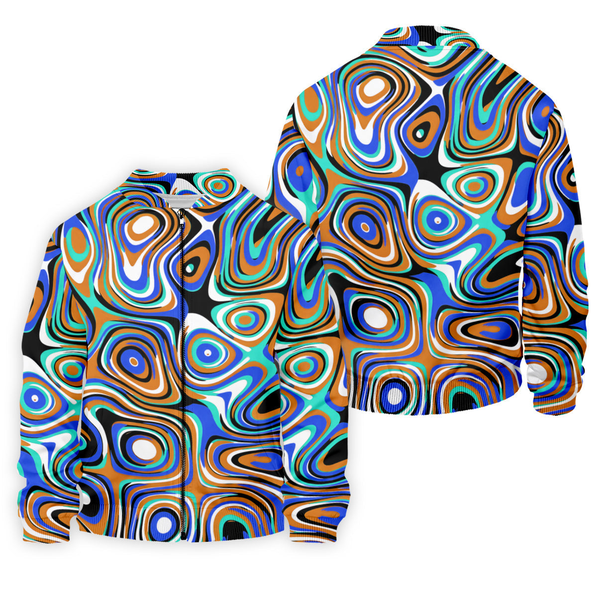 Blue And Orange Fluid Art Cool Golf Shirt, Golf Tops For Men, Golf Shirts For Men, Golf Gift For Men