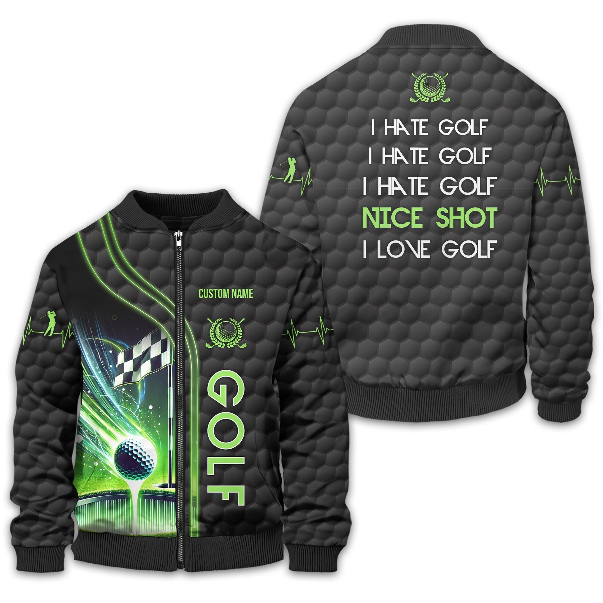 I Hate Golf Nice Shot I Love Golf, Personalized Golf Shirt, Unique Gift For Golfer, Funny Golf Polo Shirt
