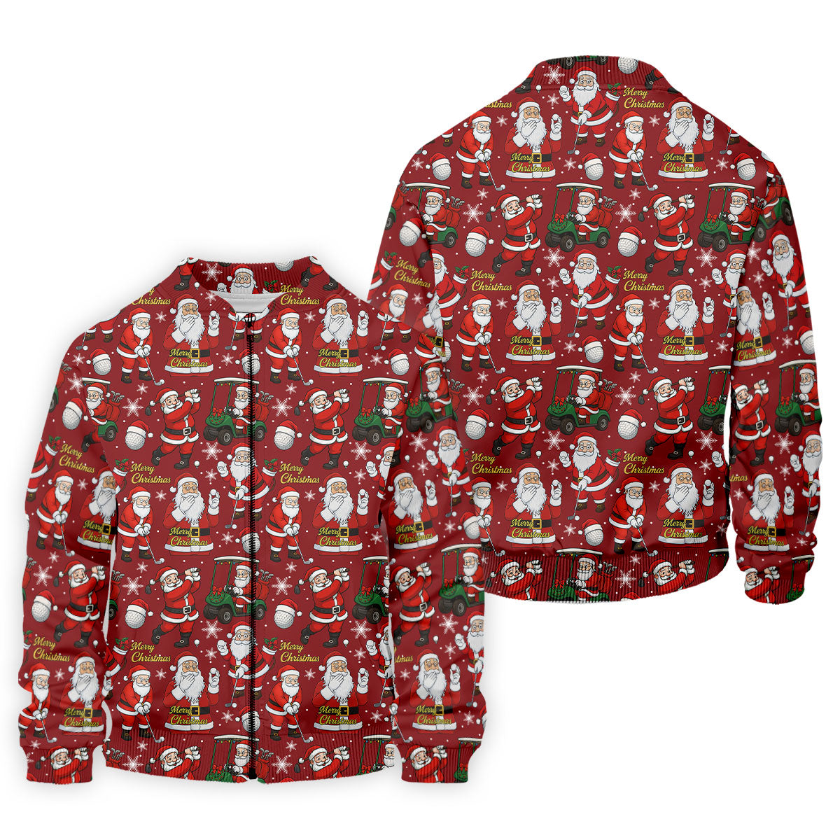 Funny Santa Golfing Christmas Polo Shirt Christmas Golf Shirt, Polo ShirtFor Men, Golf Gift For Men