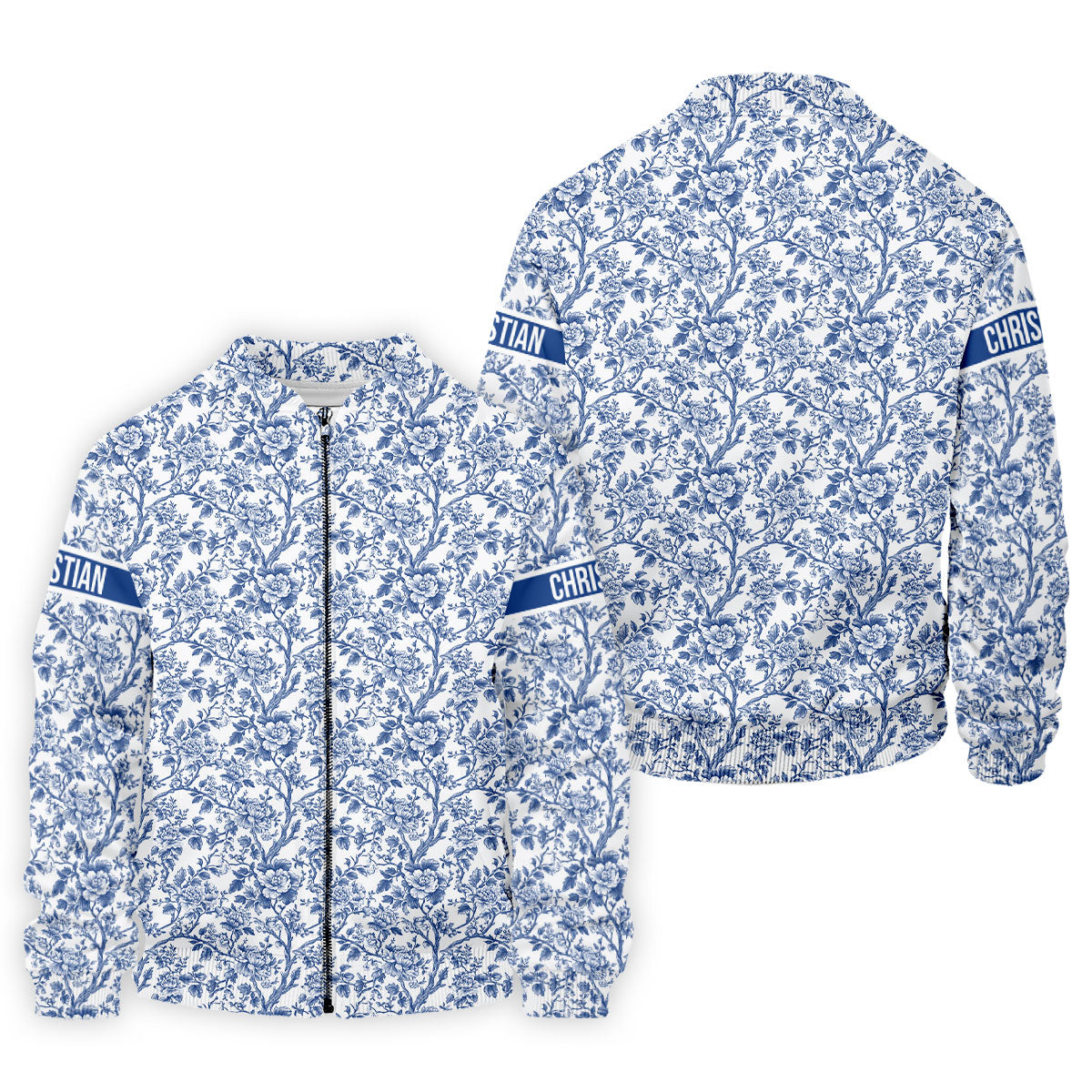 Toile De Jouy Blue Golf Shirt, Golf Tops For Men, Polo ShirtFor Men, Golf Gift For Men, Golf Shirts For Men