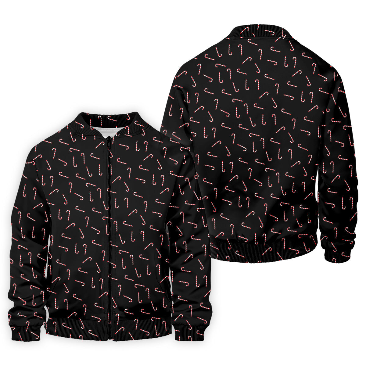 Christmas Candy Cane Golf Tops For Men, Christmas Golf Shirt, Black Golf Polo ShirtGolf Gift For Men