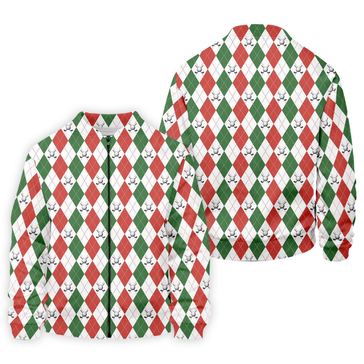 Christmas Plaid Argyle Pattern Golf Polo ShirtChristmas Golf Gift, Polo ShirtFor Men, Golfing Apparel