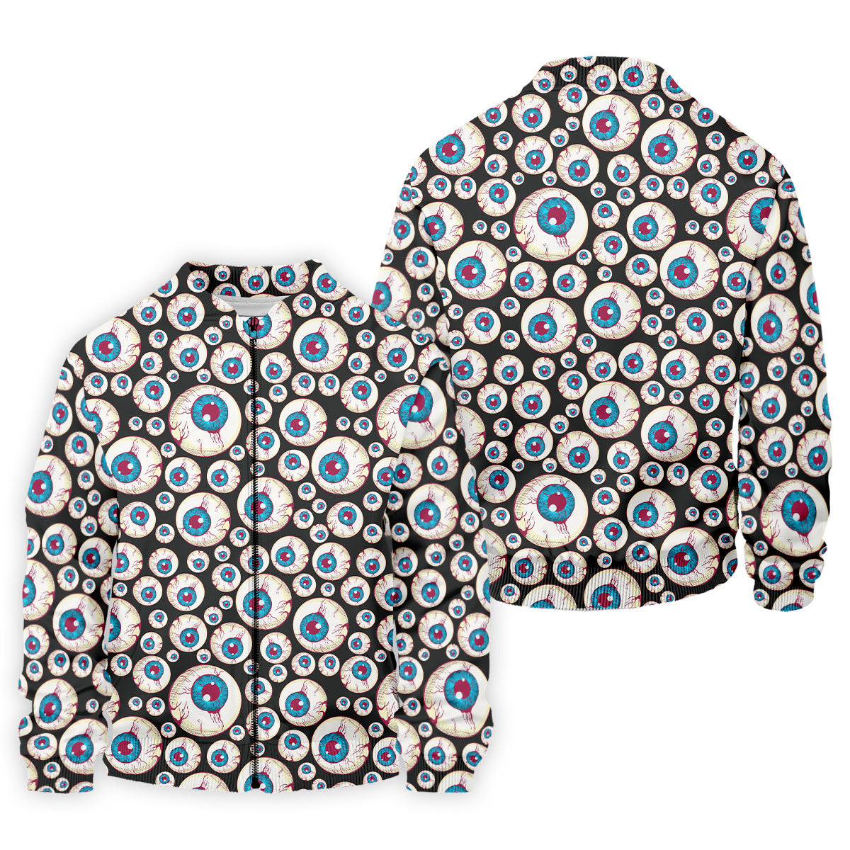 Black And White Eyeball Pattern Golf Tops For Men, Unique Gift For Golfer, Polo For Men