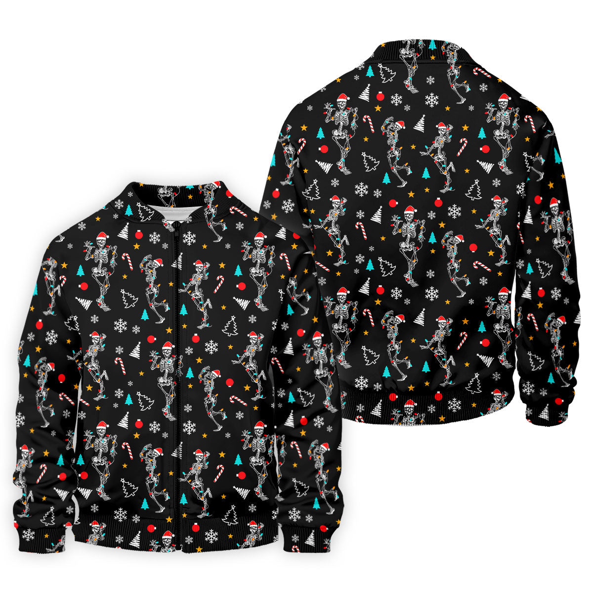 Skeleton Christmas Fun Golf Shirts For Men, Christmas Golf Shirt, Polo ShirtFor Men, Cool Golf Gift