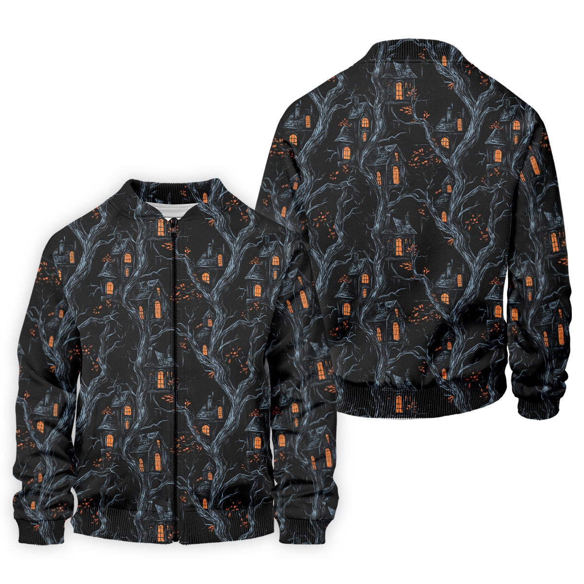 Haunted House Halloween Golf Tops For Men, Black Golf Polo ShirtGolfing Apparel, Polo For Men