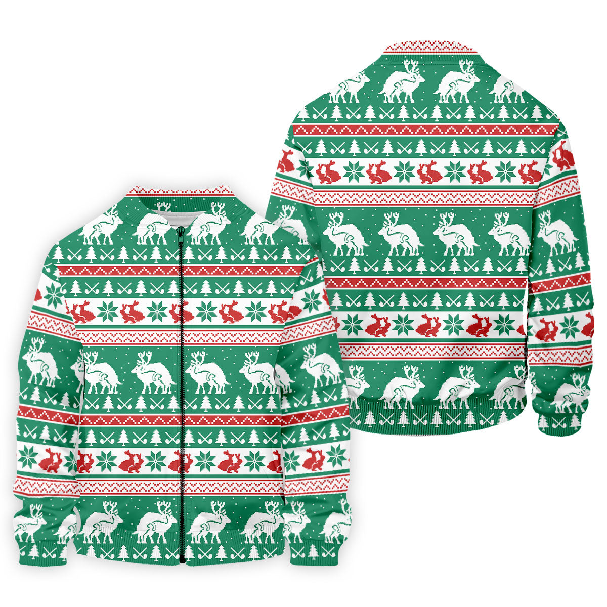 Christmas Festive Reindeer Snowflakes Christmas Golf Shirt, Golf Gift For Men, Golf Shirts For Men