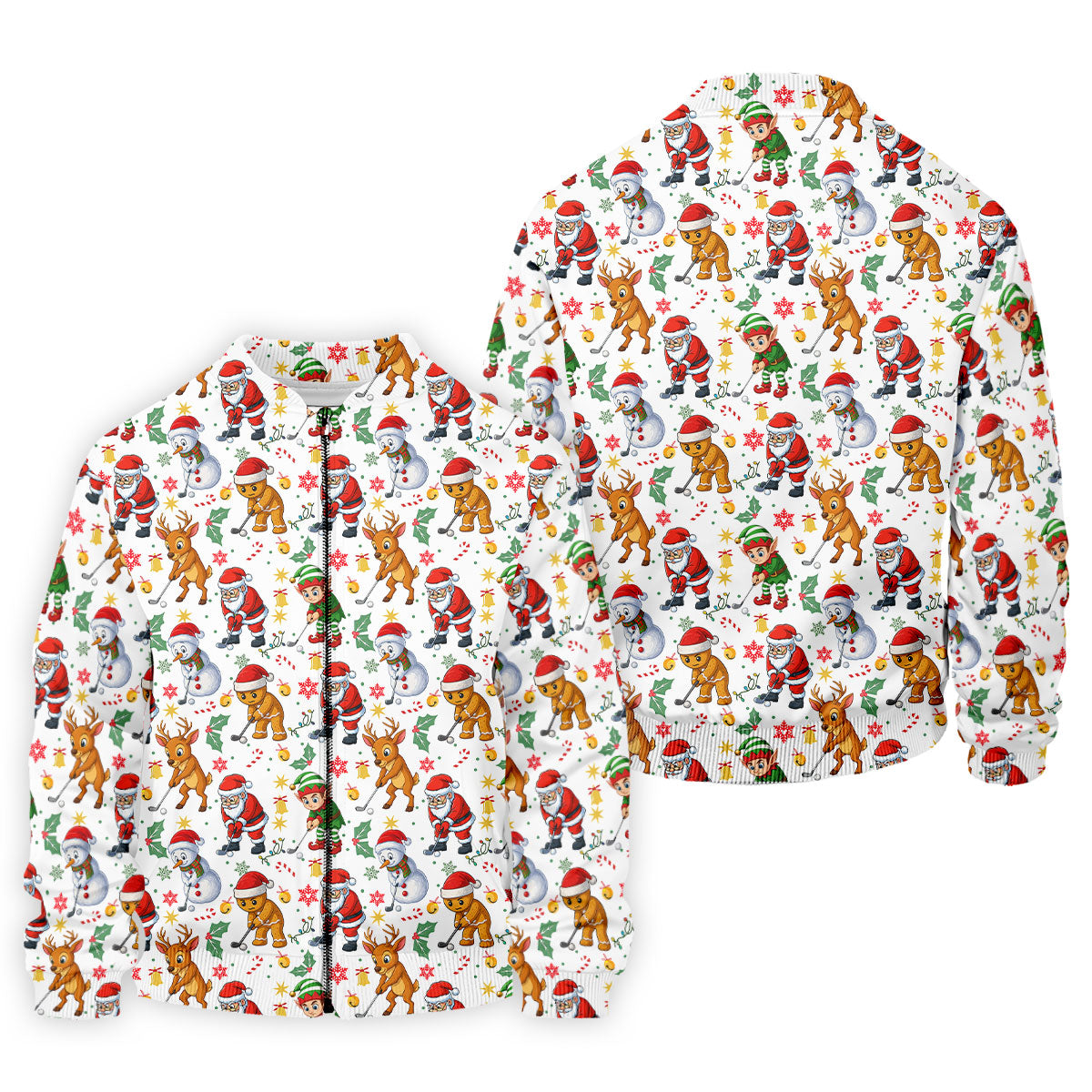 Funny Christmas Characters Golf Tops For Men, Cute Golf Outfit, Fun Golf Shirts For Men, Christmas Golf Shirt