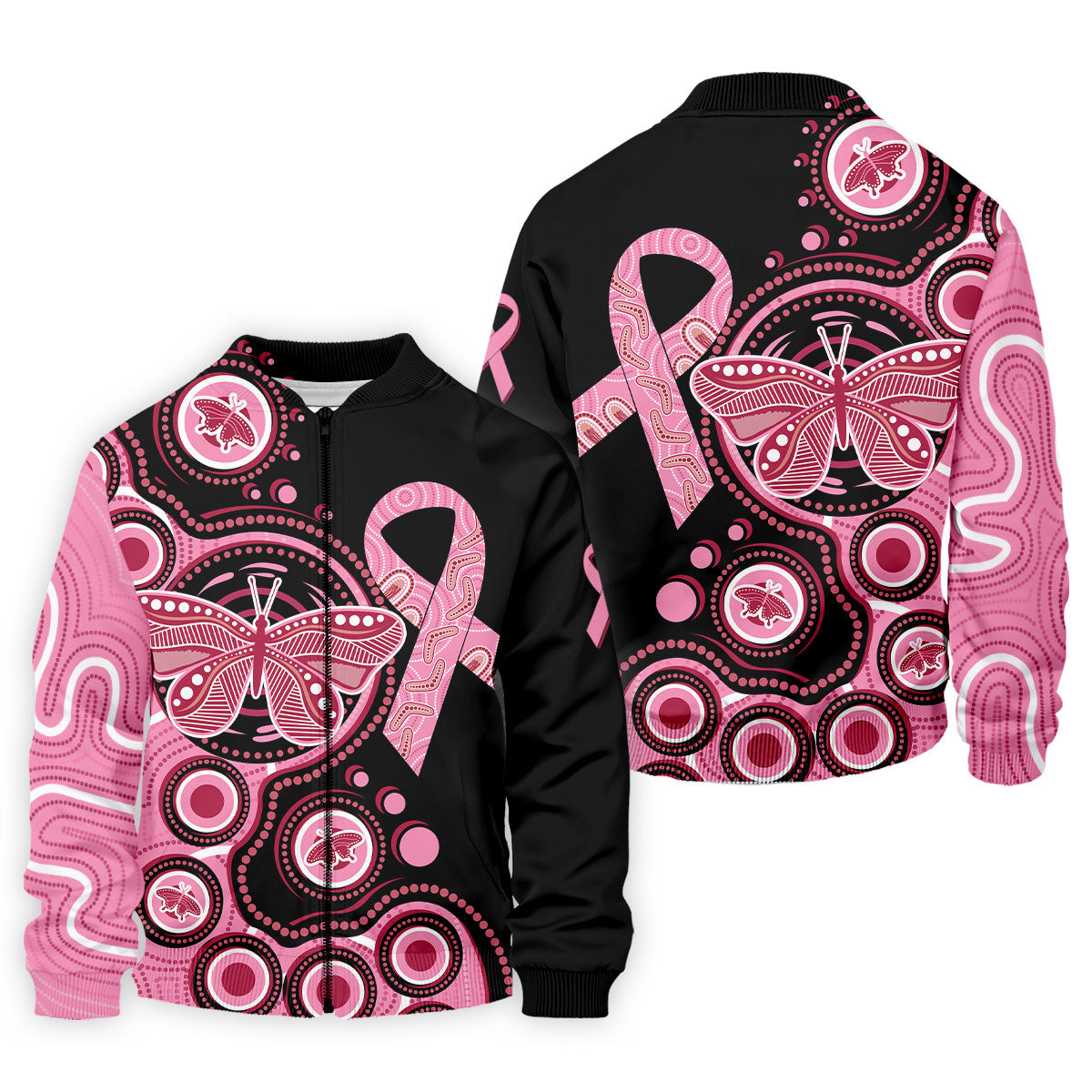 Breast Cancer Pink Butterfly Golf Tops For Men, Cancer Awareness Shirt, Polo ShirtFor Men