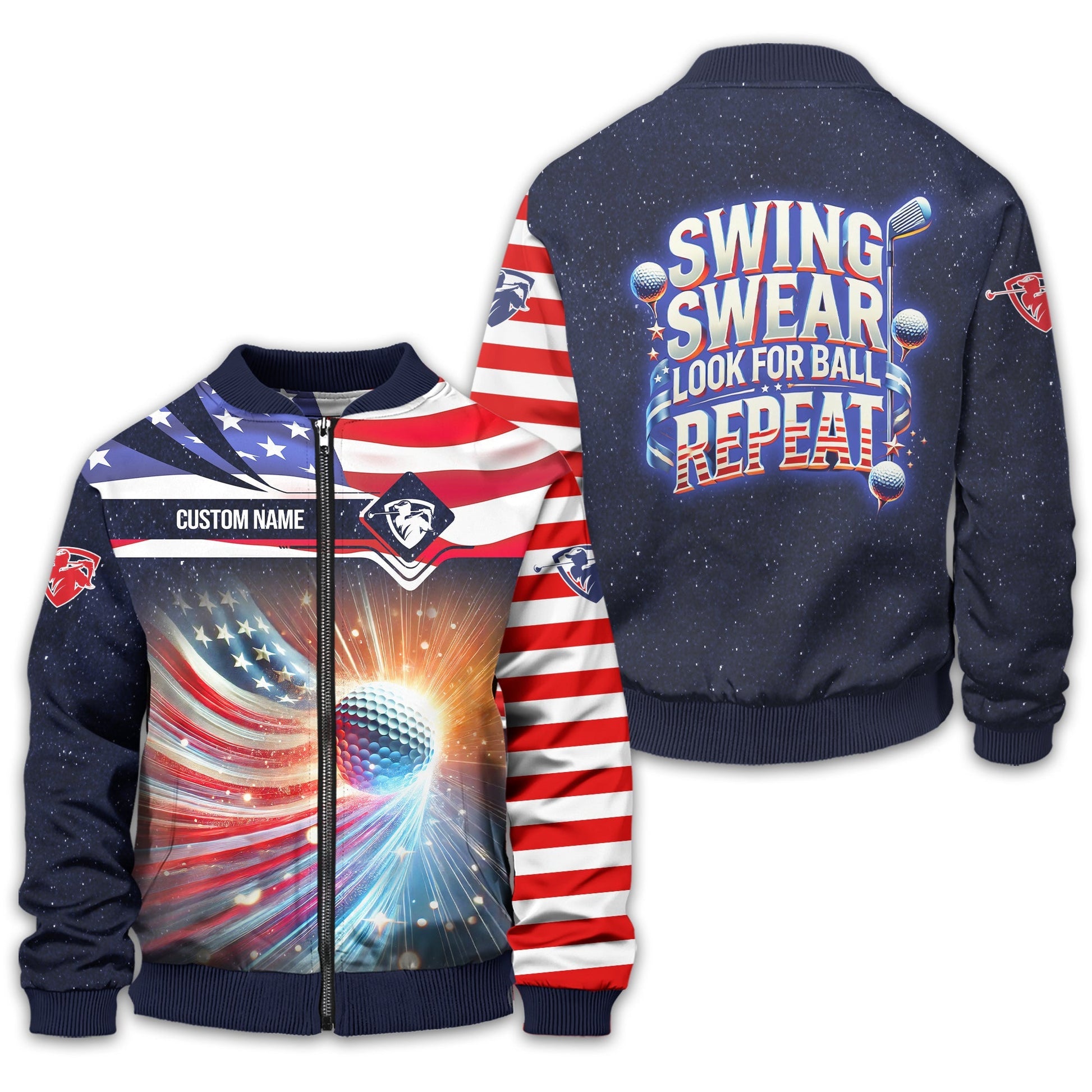 Swing Swear Look For Ball Repeat, Personalized Golf Shirt, Cool Golf Gifts