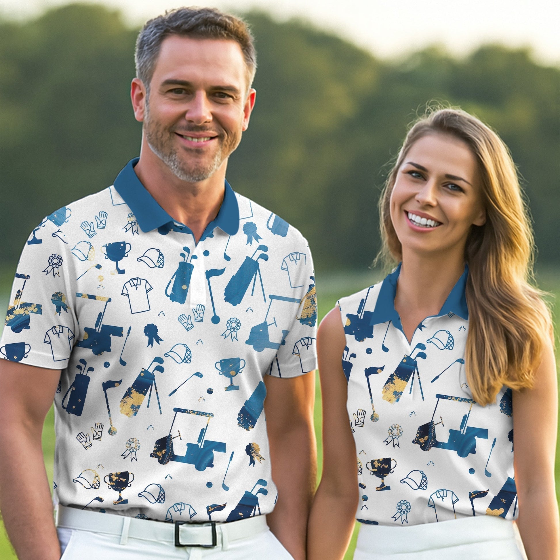Personalized Golf Pattern Shirt, Ladies Golf Polos, Matching Golf Shirts, Women Golf Top
