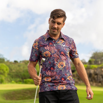 Quirky Plants Men's Golf Polo ShirtFunny Golf Shirt, Gift For Golfers