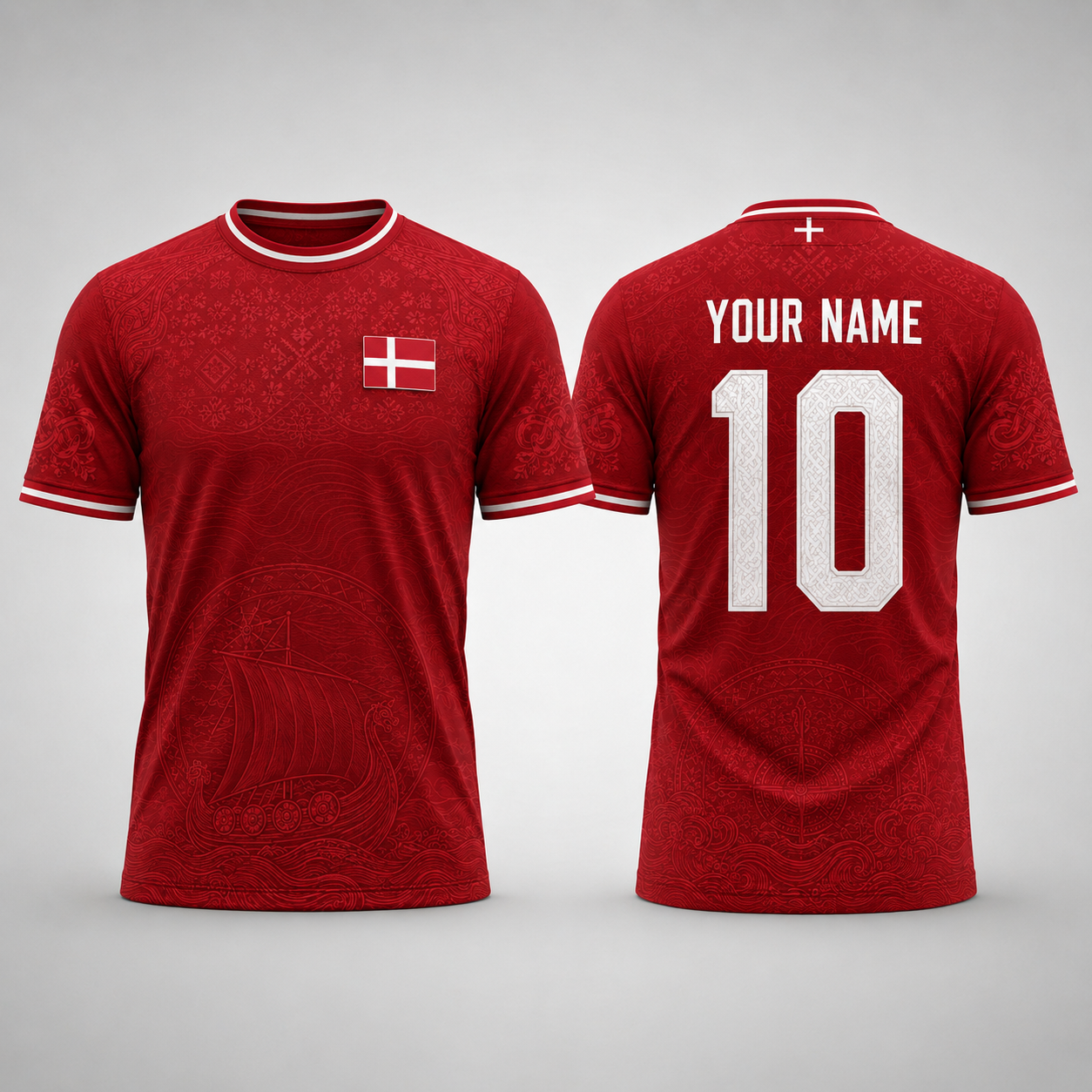 Denmark National Fooball Shirt, Squares of Diversity Football Team V-NeckMen, Football Gifts