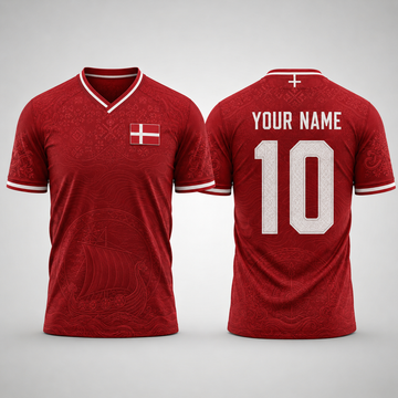 Denmark National Fooball Shirt, Squares of Diversity Football Team V-NeckMen, Football Gifts
