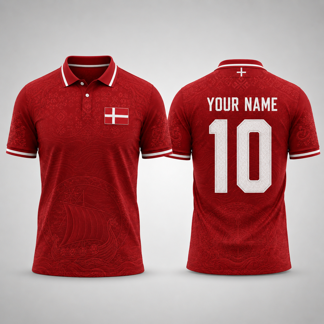 Denmark National Fooball Shirt, Squares of Diversity Football Team V-NeckMen, Football Gifts