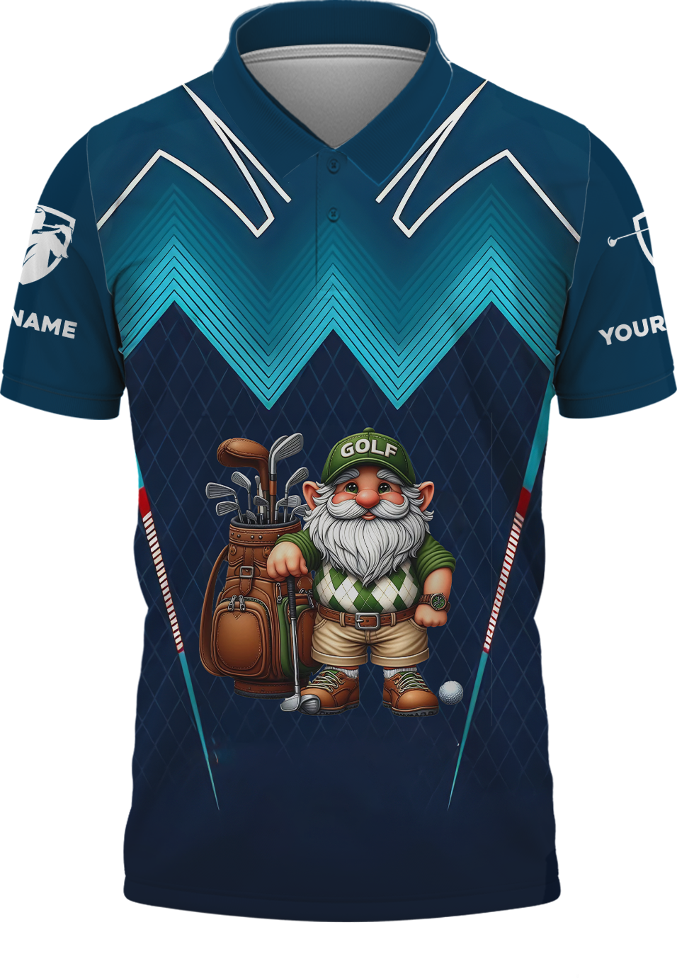 Custom Golfing Gnomes Men's Golf Polo Shirtolfing Apparel, Gift For Golfers