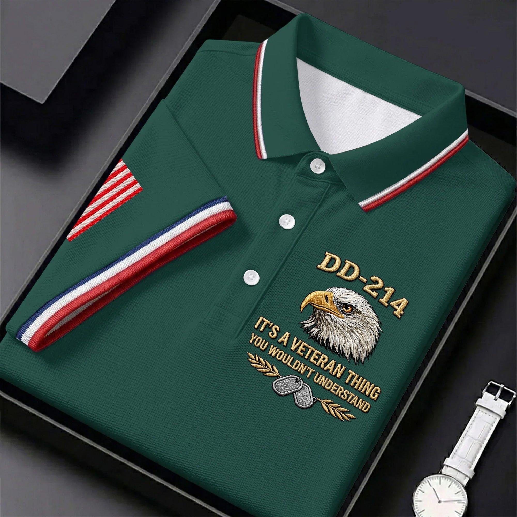 DD 214 Veteran Memorial Patriotic 4th Of July Golf Shirt, 250 Years Polo Shirtor Men