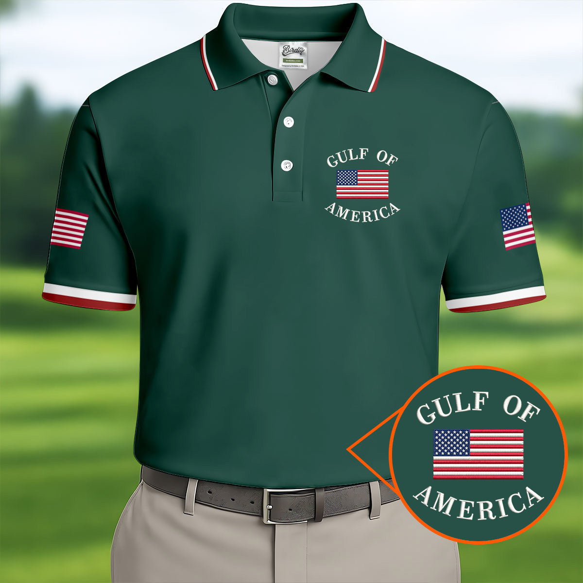 Gulf Of America Patriotic Golf Shirt, 4th Of July Golf Shirt, 250 Years Polo Shirtor Men