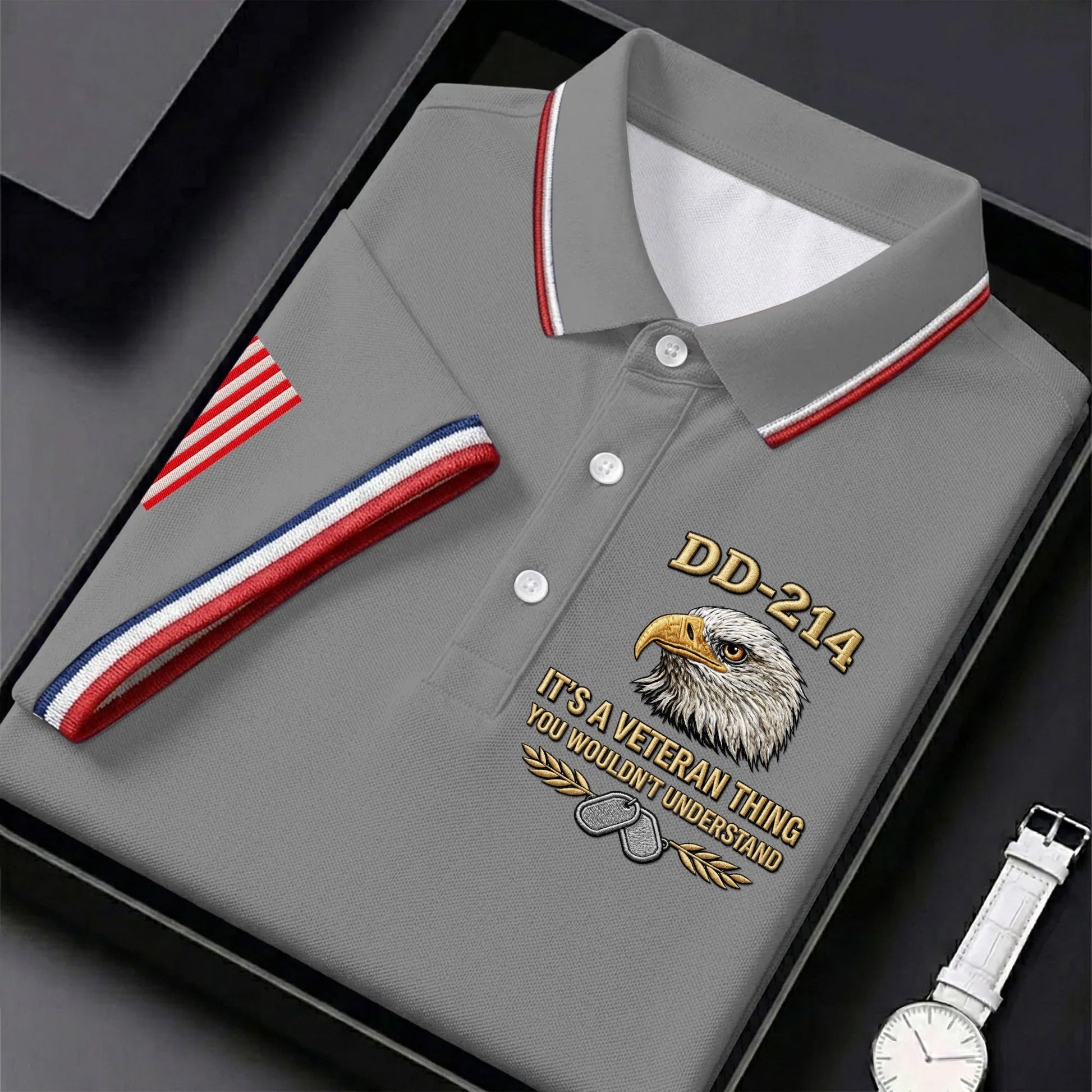 DD 214 Veteran Memorial Patriotic 4th Of July Golf Shirt, 250 Years Polo Shirtor Men
