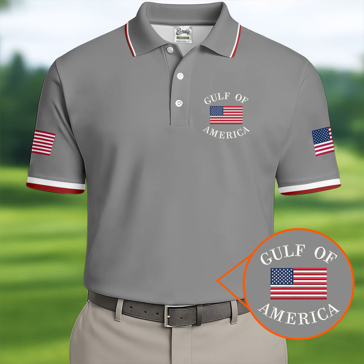 Gulf Of America Patriotic Golf Shirt, 4th Of July Golf Shirt, 250 Years Polo Shirtor Men