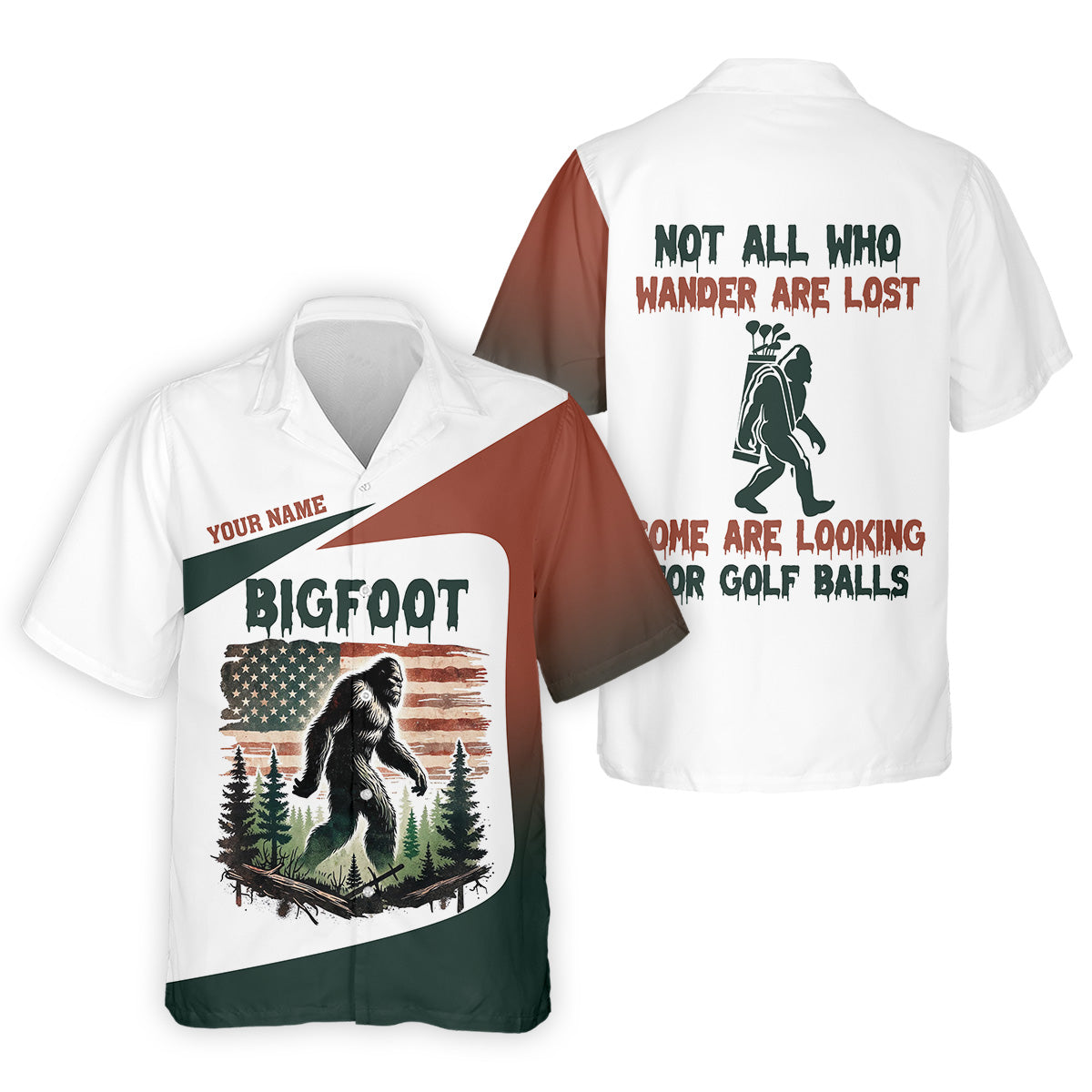 Not All Who Wander Are Lost Bigfoot Golf Shirt, Men's Patriotic Golf Shirts, Polo ShirtFor Men