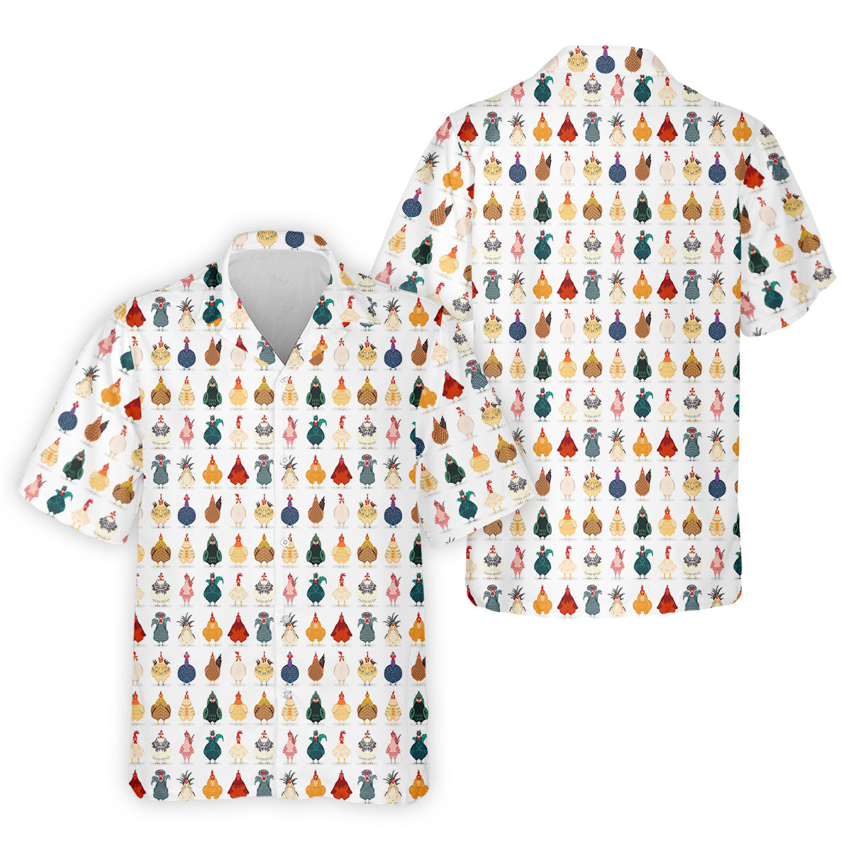 Whimsical Chicken Fun Golf Shirts For Men, Cute Golf Outfit, Polo ShirtFor Men, Golfing Apparel