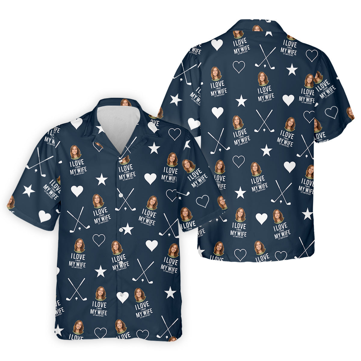 I Love It When My Wife Let's Me Play Golf Navy Fun Golf Shirts For Men, Polo ShirtFor Men