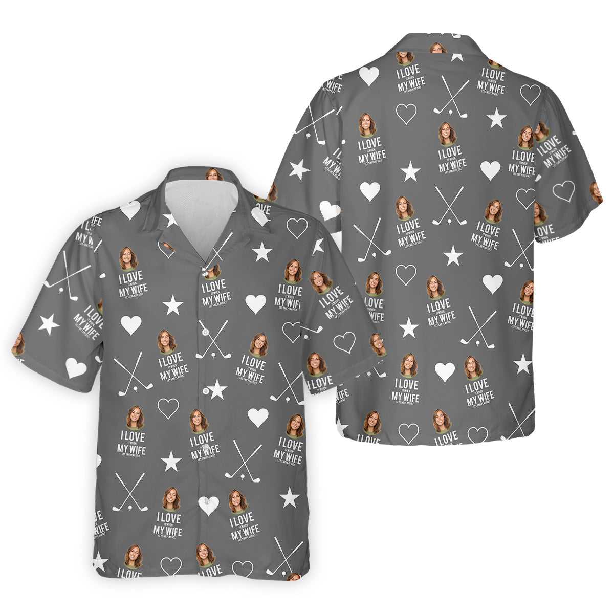 I Love It When My Wife Let's Me Play Golf Grey Fun Golf Shirts For Men, Polo ShirtFor Men
