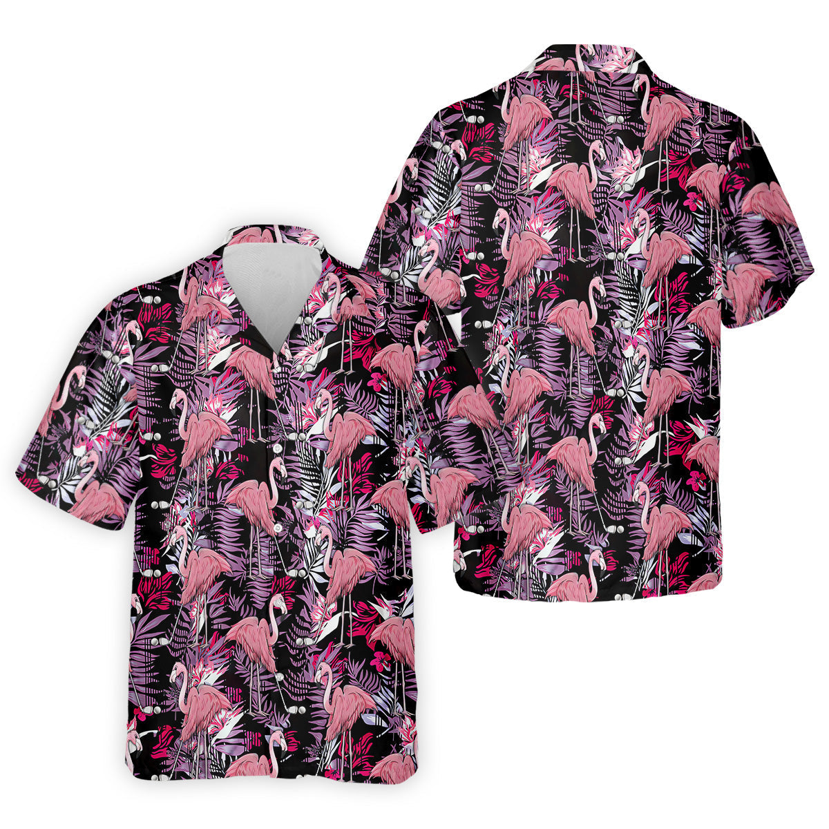 Tropical Flamingo Purple Golf Shirt, Golf Tops For Men, Polo Shirtor Men, Golfing Apparel