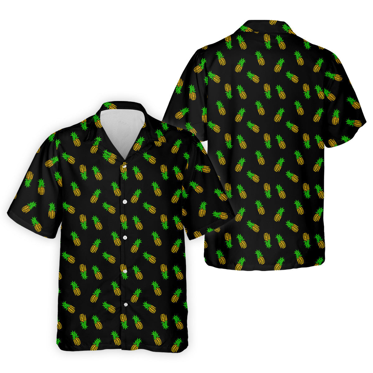 Pineapple Grenade Black And Yellow Golf Tops For Men, Men Polo, Golf Gift For Men, Golfing Apparel