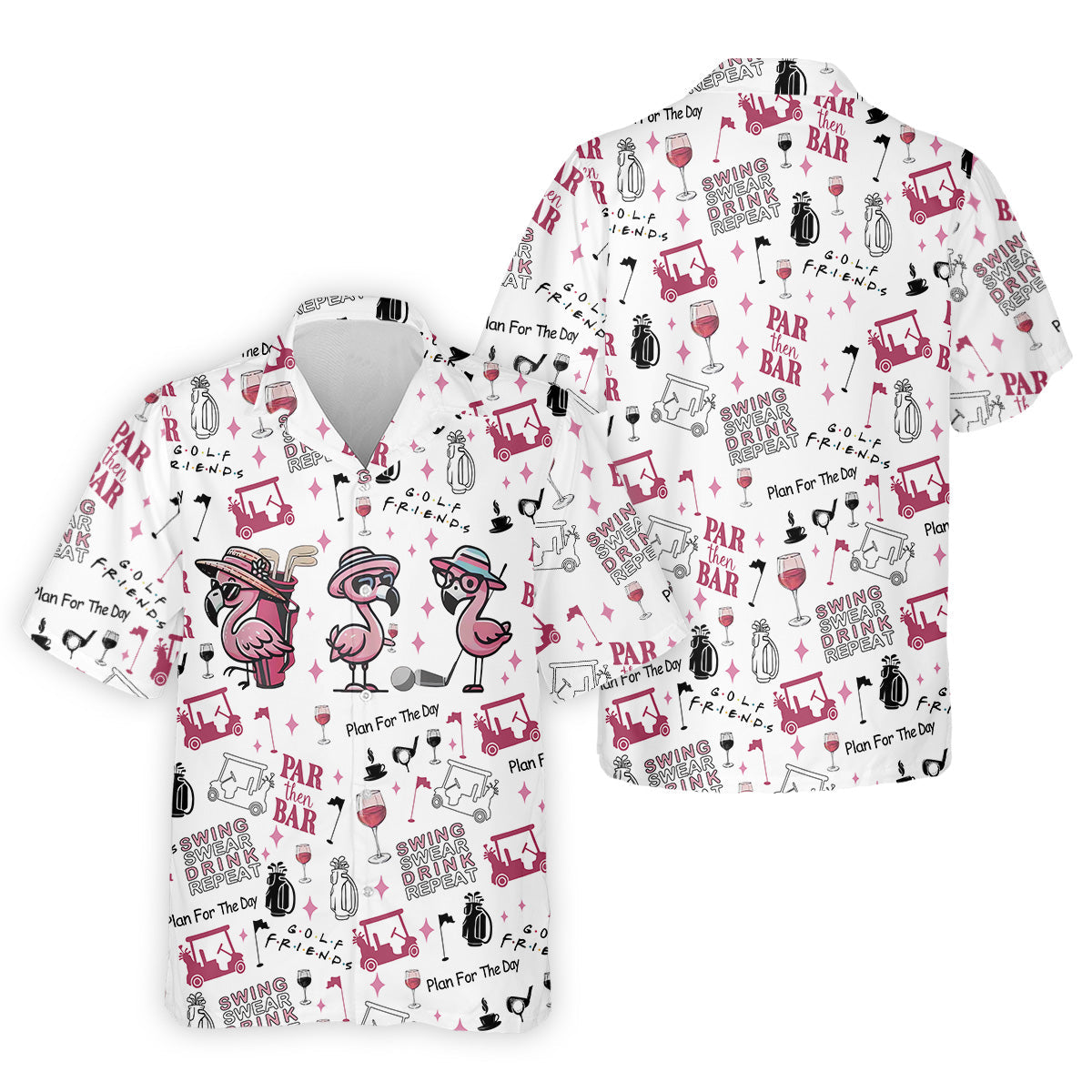 Golf Friends Par Then Bar Flamingo Golf Shirt, Golf Team Shirt, Fun Golf Shirts For Men, Golf Gift For Men