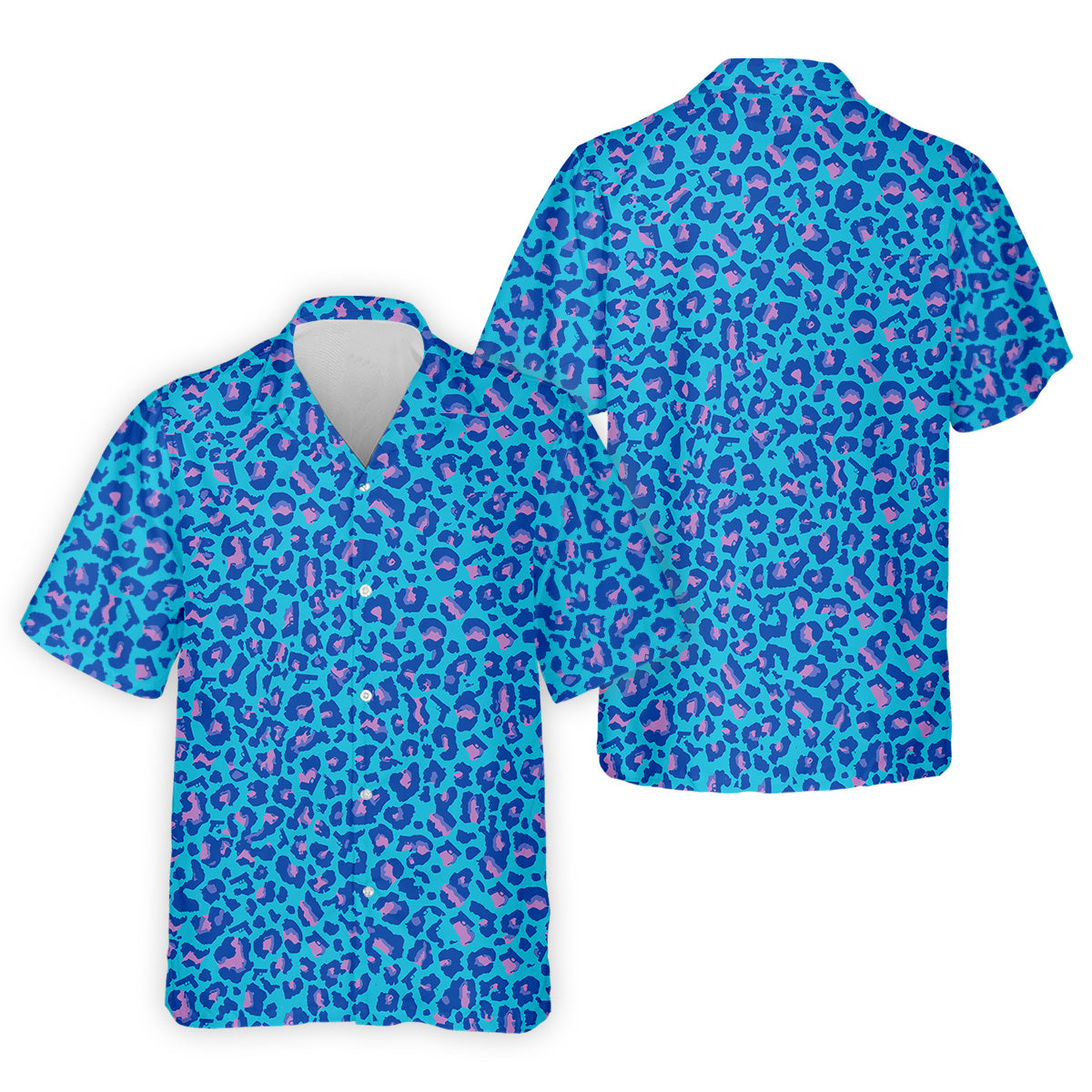 Blue Leopard Golf Tops For Men, Men Polo, Golf Gift For Men, Golfing Apparel