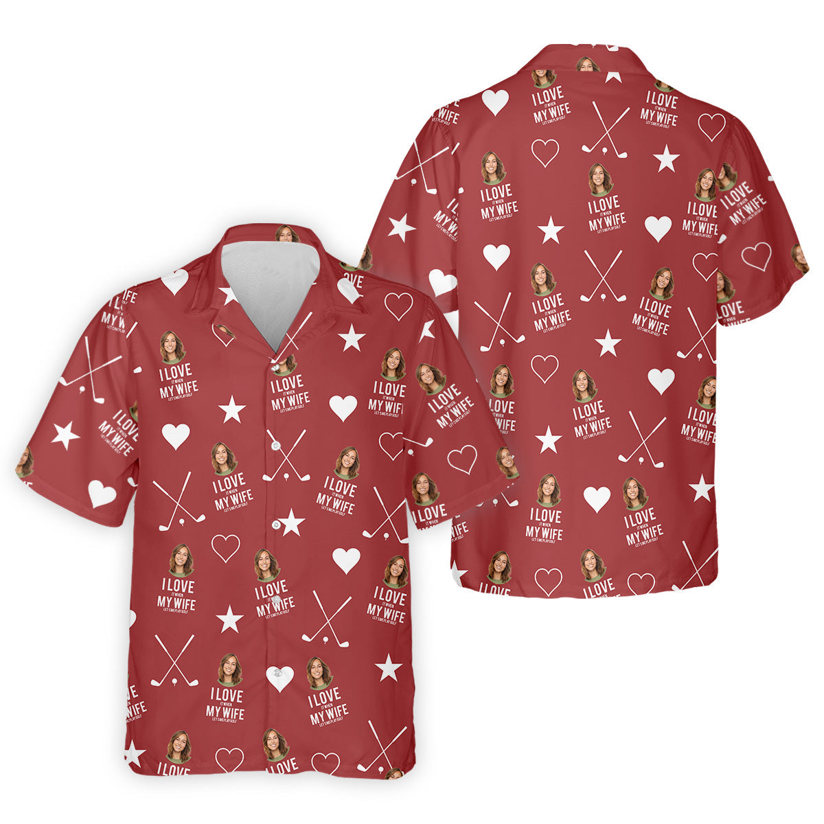 I Love It When My Wife Let's Me Play Golf Red Fun Golf Shirts For Men, Polo ShirtFor Men