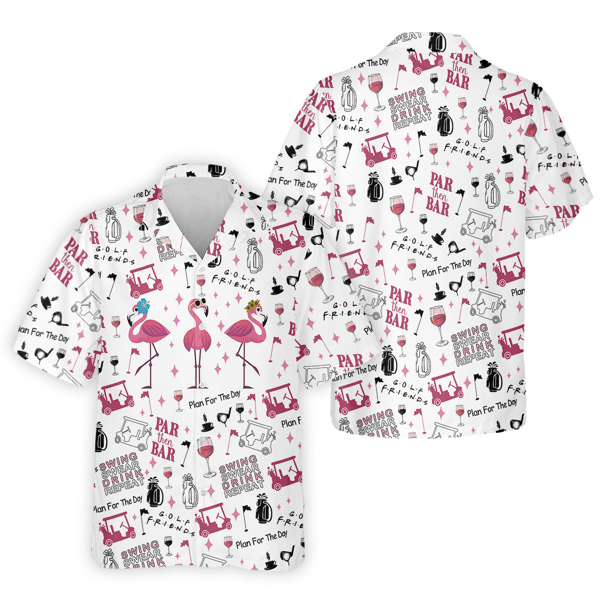 Golf Friends Par Then Bar Flamingo Golf Shirt, Golf Team Shirt, Polo ShirtFor Men, Golfing Apparel