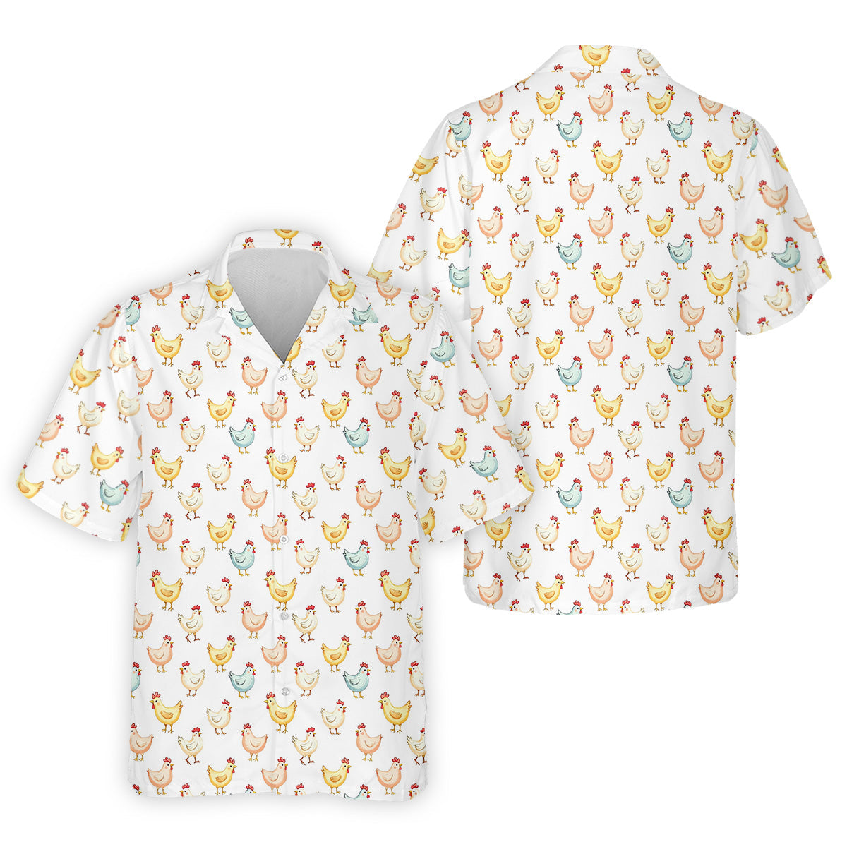 Chicken Rooster White Golf Tops For Men, Gift For Chicken Lover, Fun Golf Shirts For Men, Golfing Apparel
