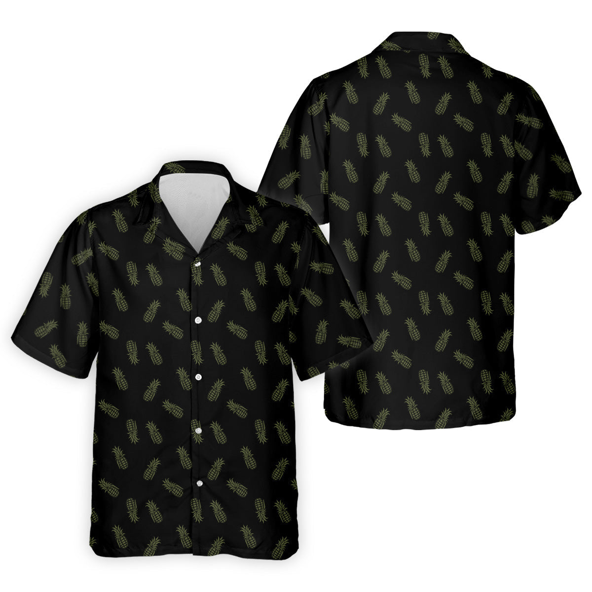 Pineapple Grenade Black Moss Green Golf Tops For Men, Men Polo, Golf Gift For Men