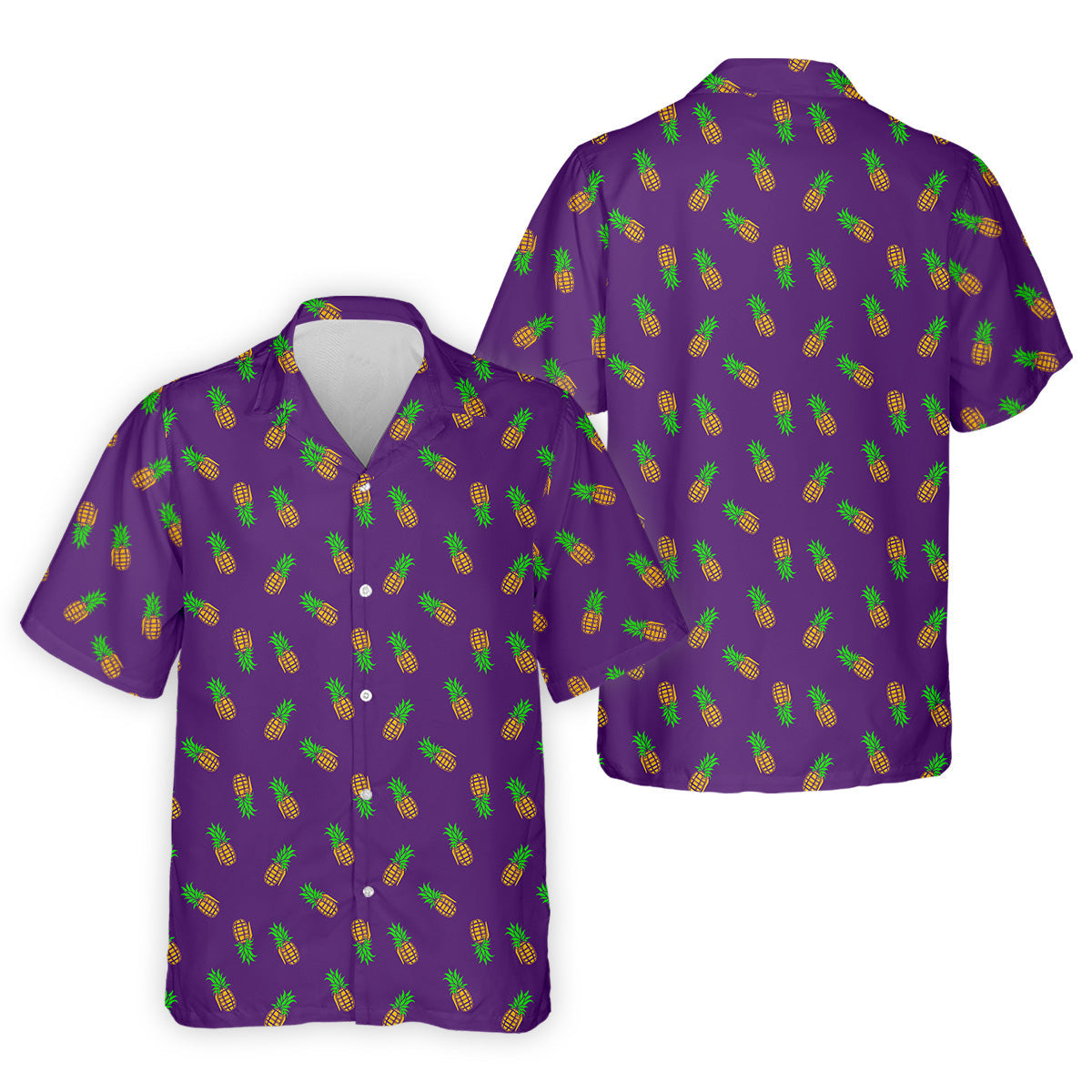 Pineapple Grenade Purple Golf Shirts, Men Polo, Golf Gift For Men, Golfing Apparel