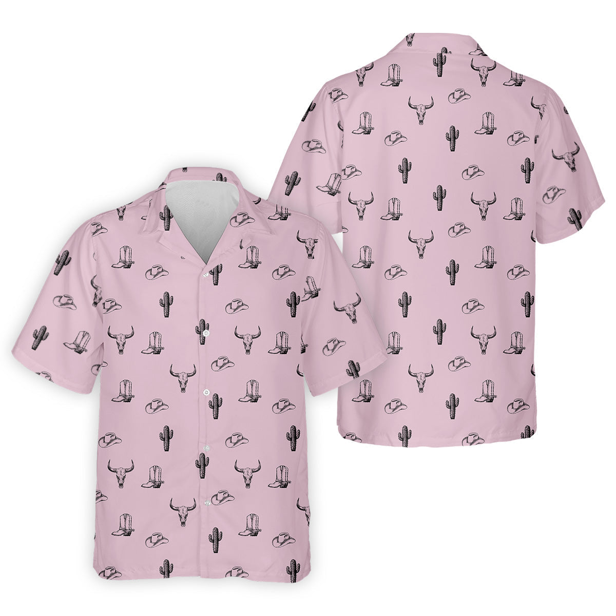 Wild West Cactus Pink Lavender Western Golf Shirt, Golf Tops For Men, Polo ShirtFor Men, Golfing Apparel
