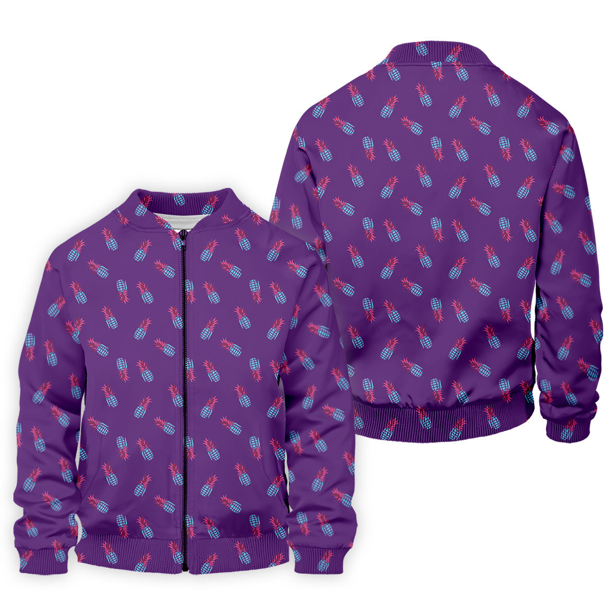 Pineapple Grenade Purple Golf Tops For Men, Men Polo, Golf Gift For Men, Golfing Apparel
