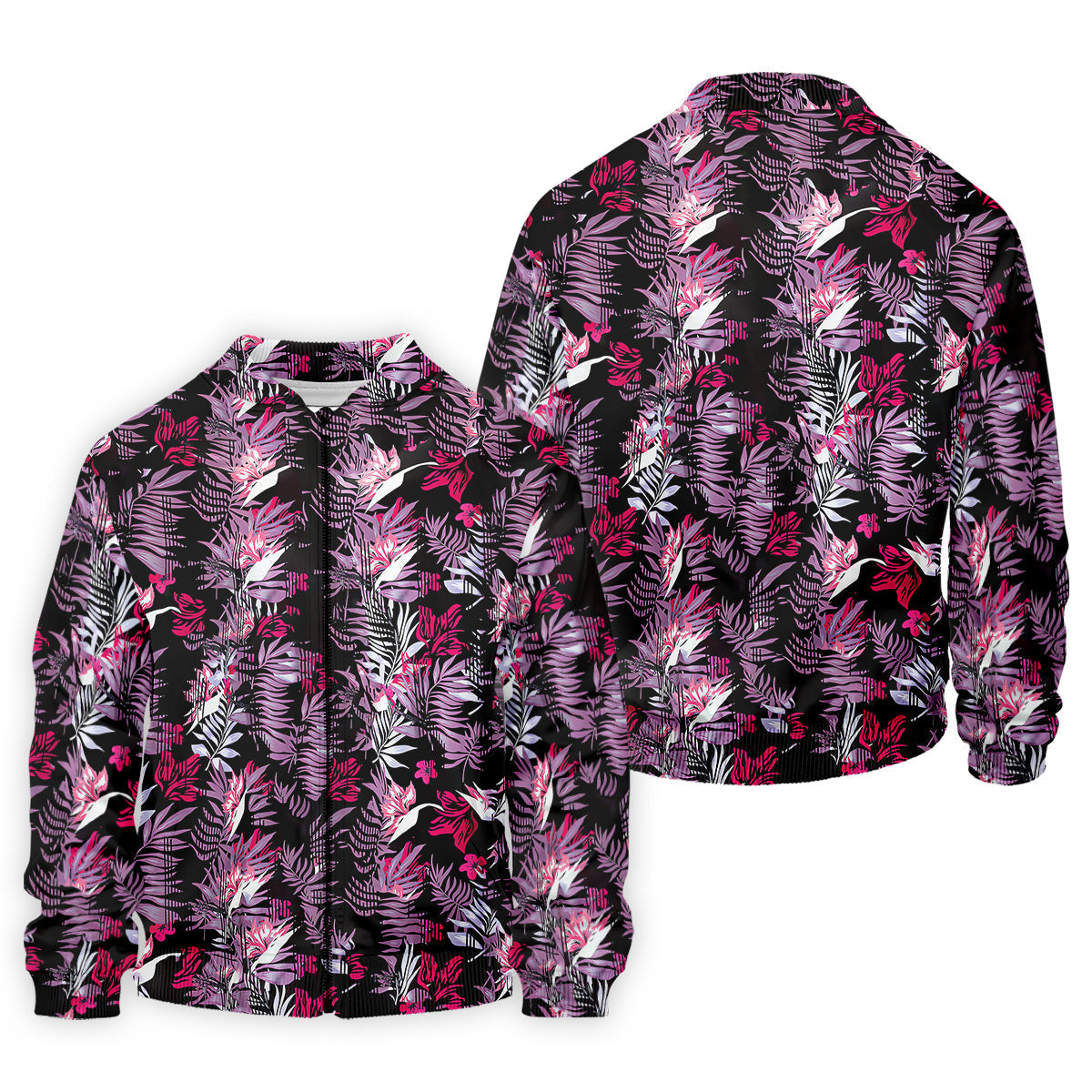 Purple And Black Tropical Golf Shirts, Golf Tops For Men, Polo ShirtFor Men, Golfing Apparel