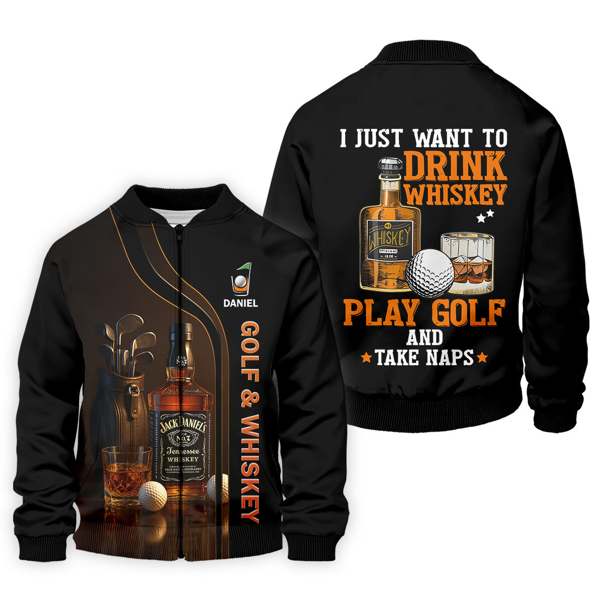 Golf And Whiskey Fun Golf Shirt, Men's Funny Golf Shirts, Unique Gift For Golfer, Golfing Apparel